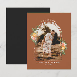 Elegante Zitrusplantage   Boho Save the Date