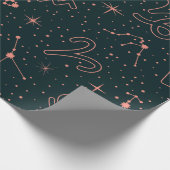 Elegante Zodiakkonstellationen und Astrologie-Symb Geschenkpapier (Ecke)
