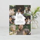 Elegante Zuhause Foto Collage Moving Ankündigung (Stehend Vorderseite)