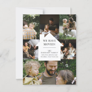 Elegante Zuhause Foto Collage Moving Ankündigung Postkarte