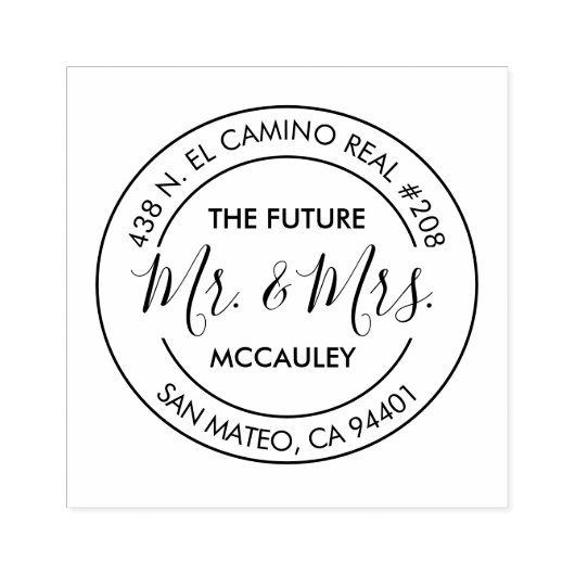 ELEGANTE ZUKUNFT HERR und MRS. RÜCKKEHR DER WEDDAD Gummistempel (Prägung)