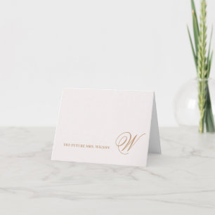 Elegante zukünftige Mrs Blush Gold Kalligrafie gef Dankeskarte