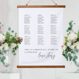 Elegante Zusatztische Hochzeitskarte Wandteppich Mit Holzrahmen