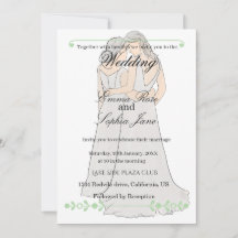 Elegante Zwei-Bräute-Hochzeitseinladung