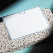 Elegante zwei einfache Monogramm-Note Mitteilungskarte