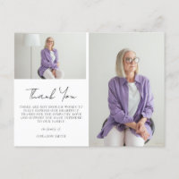 Elegante Zwei-Foto-Beileid-Beerdigung Danke