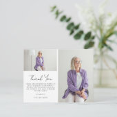 Elegante Zwei-Foto-Beileid-Beerdigung Danke Postkarte (Stehend Vorderseite)