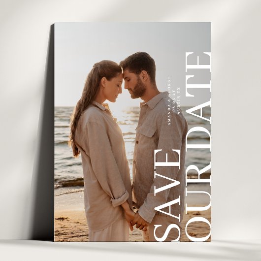Elegante Zwei-Foto-Hochzeit Save The Date