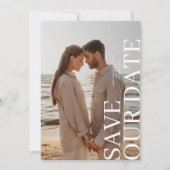 Elegante Zwei-Foto-Hochzeit Save The Date (Vorderseite)