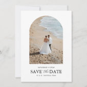 Elegante Zwei-Foto Save The Date (Vorderseite)