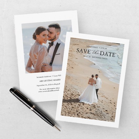 Elegante Zwei-Foto Save The Date