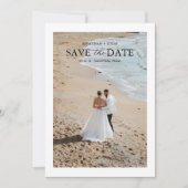 Elegante Zwei-Foto Save The Date (Vorderseite)