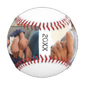 Elegante Zwei Fotos Bester Vater je Baseball (Vorderseite)