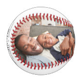 Elegante Zwei Fotos Bester Vater je Baseball (Vorderseite Links)