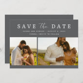 Elegante zwei Fotos Hochzeit speichern das Datum Save The Date (Vorne/Hinten)