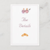 Elegante Zwei-Herzen-Katholische Hochzeit Begleitkarte (Vorderseite)