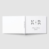 Elegante Zwei-Initialen-Monogramm-Hochzeit mit Fla Gästebuch (Voll)