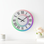 Elegante zwei Regenbogenscheiben, römische Numeral Große Wanduhr (Zuhause)