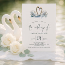 Elegante Zwei-Schwäne-Script-Hochzeit