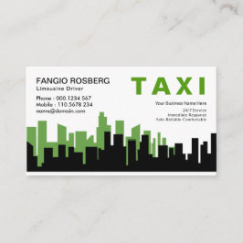 Elegante Zwei Toner City Skyline Silhouette Taxi Visitenkarte