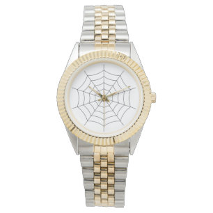 Elegante Zweifarben-Spinnennetz-Uhr - Künstlerisch Armbanduhr