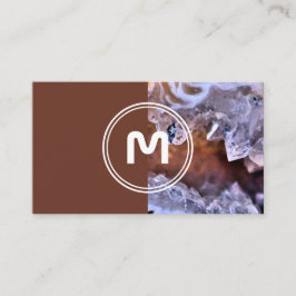 Elegante, zweifarbige Kristalloberfläche in Monogr Visitenkarte