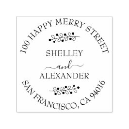 Elegante Zweigstelle mit zwei Namen Rücksendeadres Permastempel