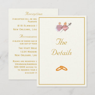 Elegante Zweih Herzen Katholische Hochzeit Begleitkarte