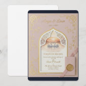 EleganteGoldeneHochzeitseinladung Programm (Vorne/Hinten)