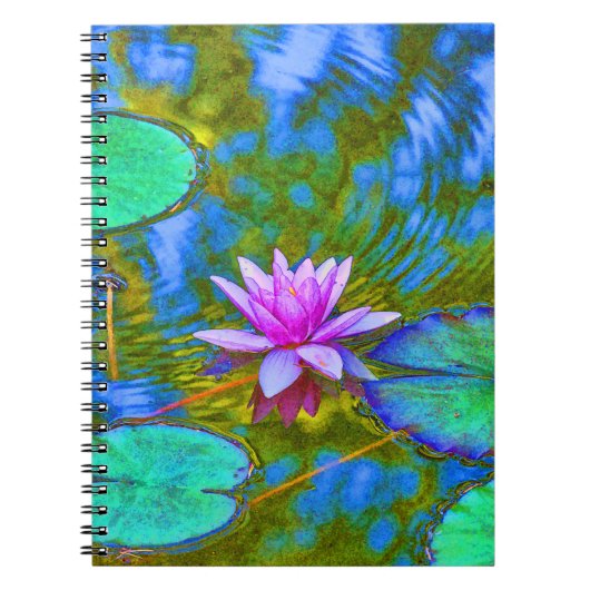 Eleganten Lilien-Auflage-Lotus-Yoga Practioners Notizblock (Vorderseite)