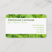 Eleganter 100% natürliches Bio Blätter Stil Visitenkarte (Rückseite)