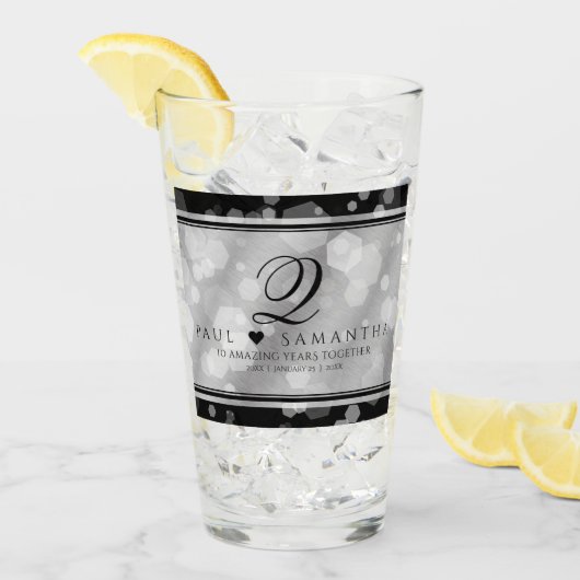 Eleganter 10. Geburtstag der Zehn-Zehn-Hochzeit Glas (Vorderseite Ice)