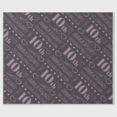 Eleganter 10. Hochzeitstag Lavendel Geschenkpapier (Flach)