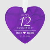 Eleganter 12. Silk Wedding Jubiläum Ornament (Rückseite)