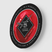 Eleganter 15. Rose Hochzeitstag Große Wanduhr (Winkel)