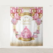 Eleganter 16 . Geburtstag Tapestry Rosa Dress Glit Wandteppich (Vorderseite)