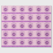 Eleganter 18. Geburtstag Rosa Glitzer mit Streifen Geschenkpapier (Flach)