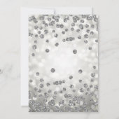 Eleganter 18. Geburtstag Silberner Glitzer Lichter Einladung (Rückseite)