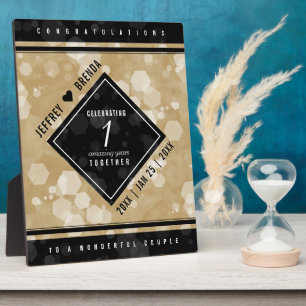 Eleganter 1. Jahrestag der Hochzeit Fotoplatte