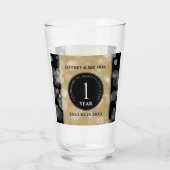 Eleganter 1. Jahrestag der Hochzeit Glas (Rückseite)