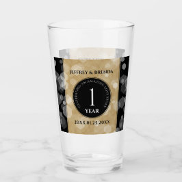 Eleganter 1. Jahrestag der Hochzeit Glas