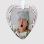 Eleganter 1. Weihnachtsgroßeltern Silberrahmen Ornament (Vorderseite)