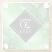 Eleganter 20. Emerald Wedding Jubiläum Glasuntersetzer (Rückseite)