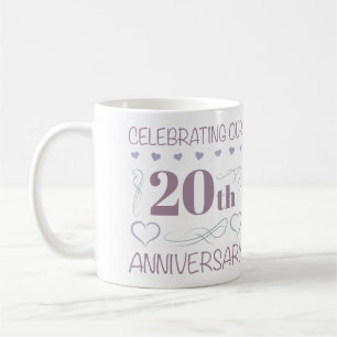 Eleganter 20. Hochzeitstag Lavendel Kaffeetasse