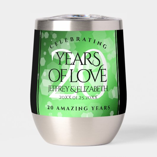 Eleganter 20. Smaragdgrüner Hochzeitstag (Vorderseite)