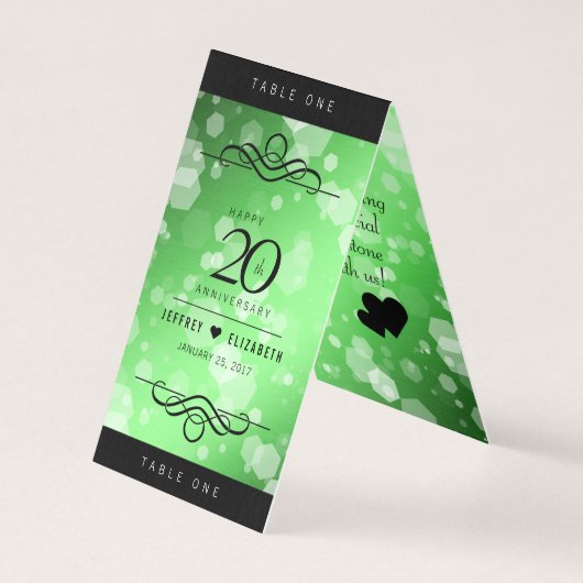 Eleganter 20. Smaragdgrüner Hochzeitstag (Rückseite)