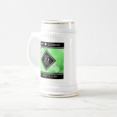 Eleganter 20. Smaragdgrüner Hochzeitstag Bierglas (Vorderseite Links)