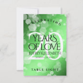Eleganter 20. Smaragdgrüner Hochzeitstag Dankeskarte (Rückseite)