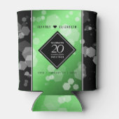 Eleganter 20. Smaragdgrüner Hochzeitstag Dosenkühler (Rückseite)