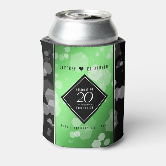 Eleganter 20. Smaragdgrüner Hochzeitstag Dosenkühler (Kanne Rückseite)